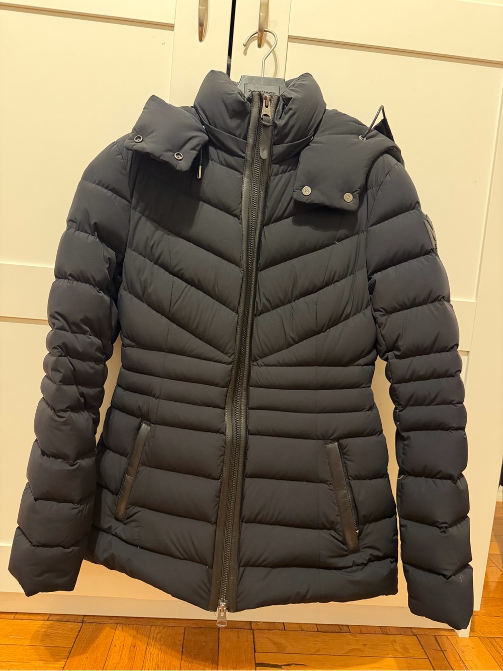 Mackage Black Quilted Puffer Jacket with High Collar